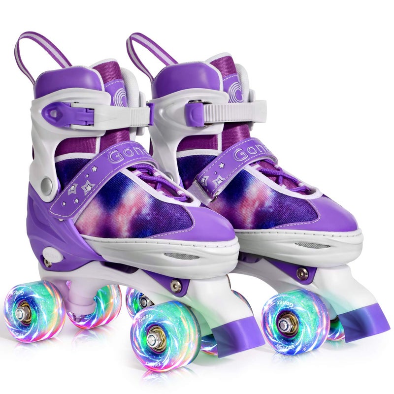 Gonex Roller Skates for Girls Kids Boys Women with All Light Up Wheelsï¼ŒAdjustable Rollerskates for Beginners Toddler Youth, Gift for Indoor Outdoor - Image 1